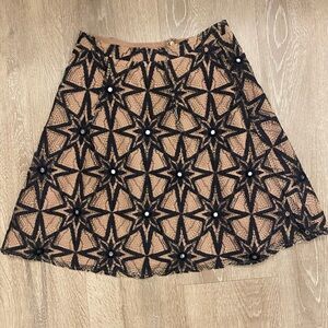 For Love And Lemons Tan and Black Sparkle Metz Party Mini Skirt Size XS